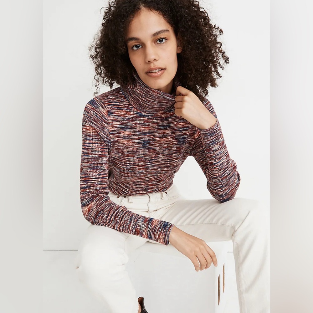Madewell Space-Dye Robeson Turtleneck Sweater medium